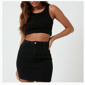 💥NWT -"Look @me" Black Denim Mini Skirt